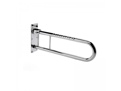 Folding safety grab bar with fall protection