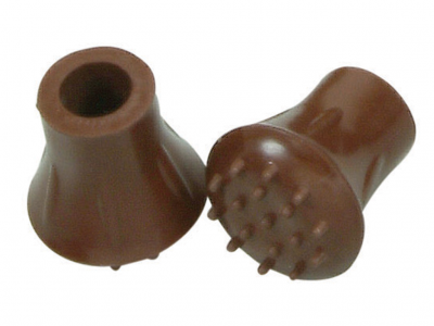Cane rubber end with nobbles, brown